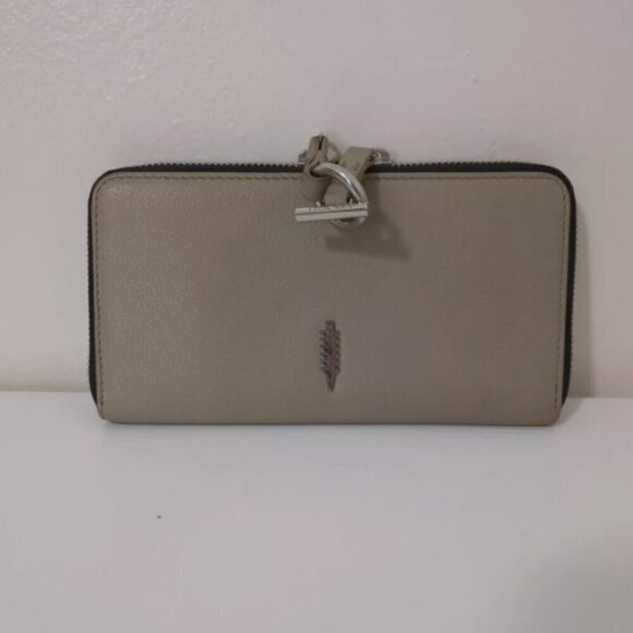 Thacker New York Camila Leather Wallet, Taupe 2-Gusset Zip Around, EUC - Picture 3 of 6